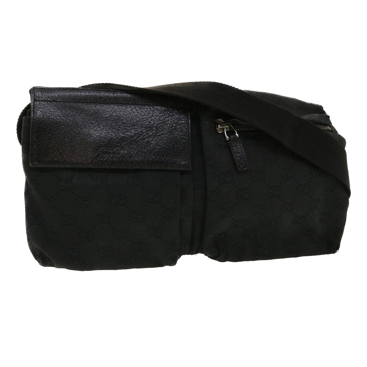 GUCCI GG Canvas Waist Bag Black 28566 36493