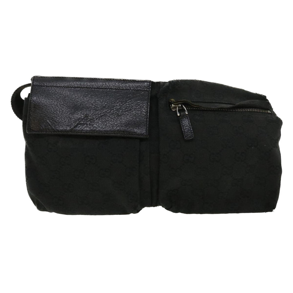 GUCCI GG Canvas Waist Bag Black 28566 36493