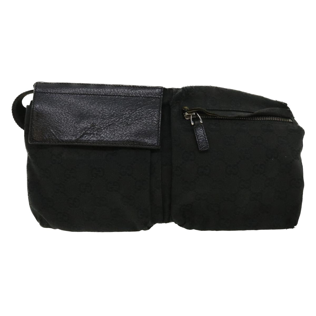 GUCCI GG Canvas Waist Bag Black 28566 36493