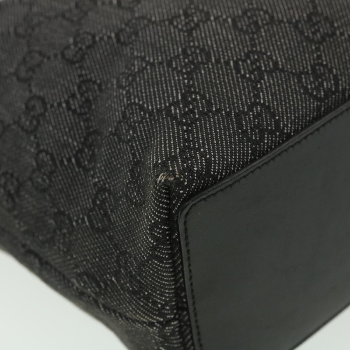 GUCCI GG Canvas Tote Bag Black 31244 36578