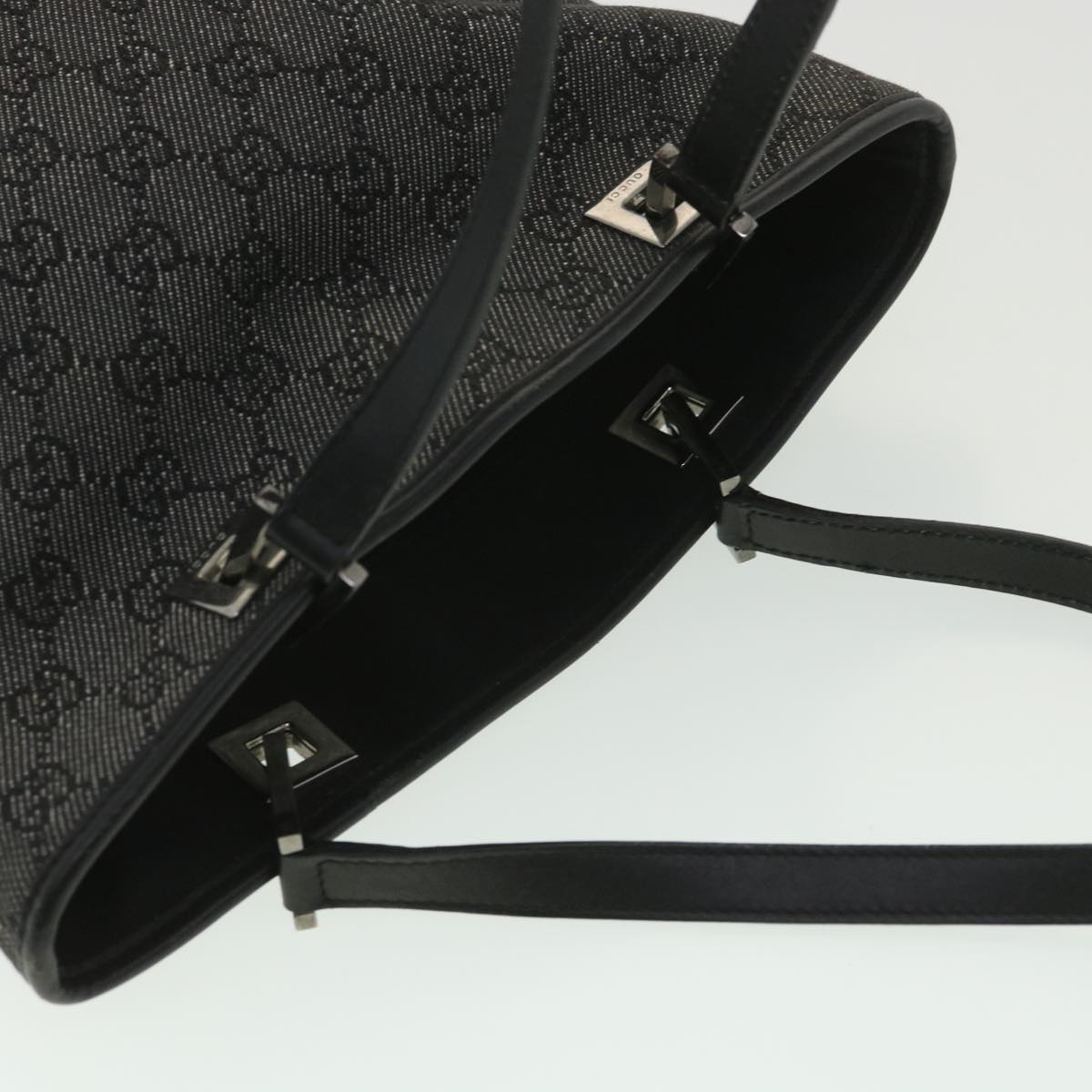 GUCCI GG Canvas Tote Bag Black 31244 36578