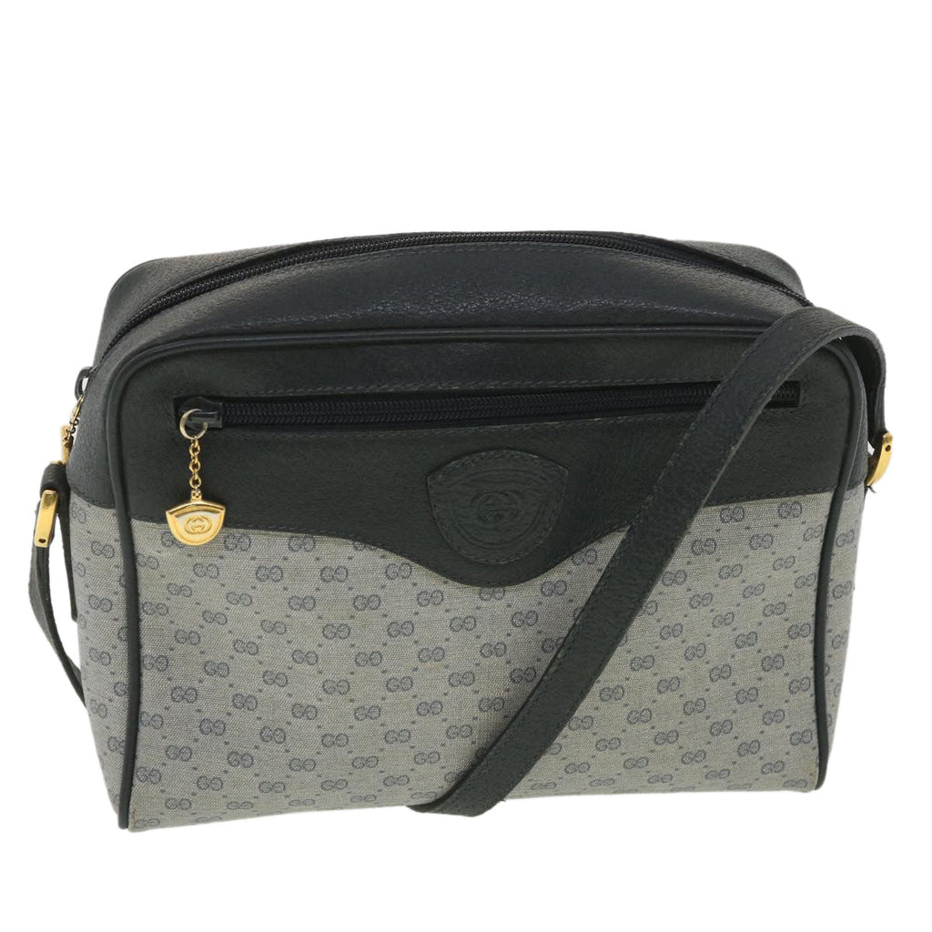 GUCCI Micro GG Canvas Shoulder Bag Navy Gray 001.56.0852 36585