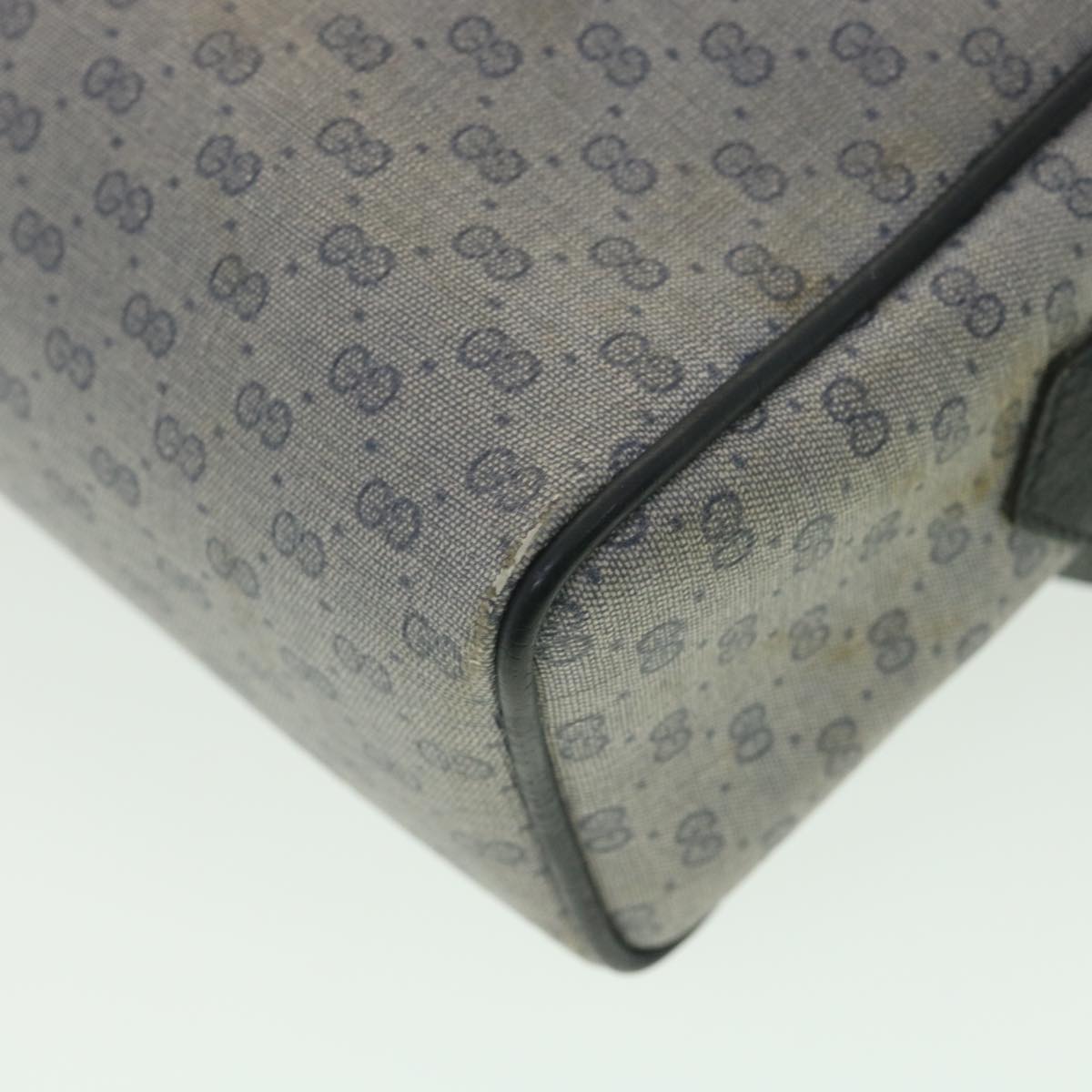 GUCCI Micro GG Canvas Shoulder Bag Navy Gray 001.56.0852 36585