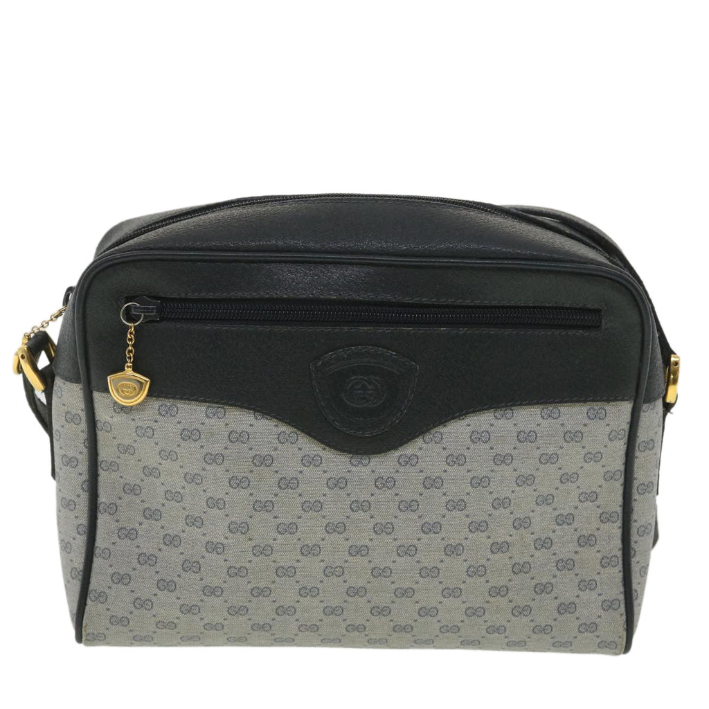GUCCI Micro GG Canvas Shoulder Bag Navy Gray 001.56.0852 36585