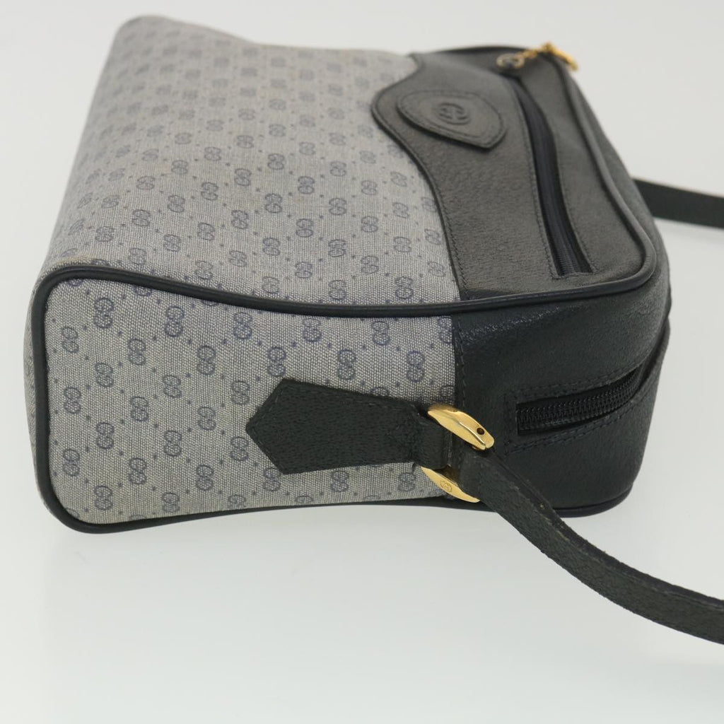 GUCCI Micro GG Canvas Shoulder Bag Navy Gray 001.56.0852 36585