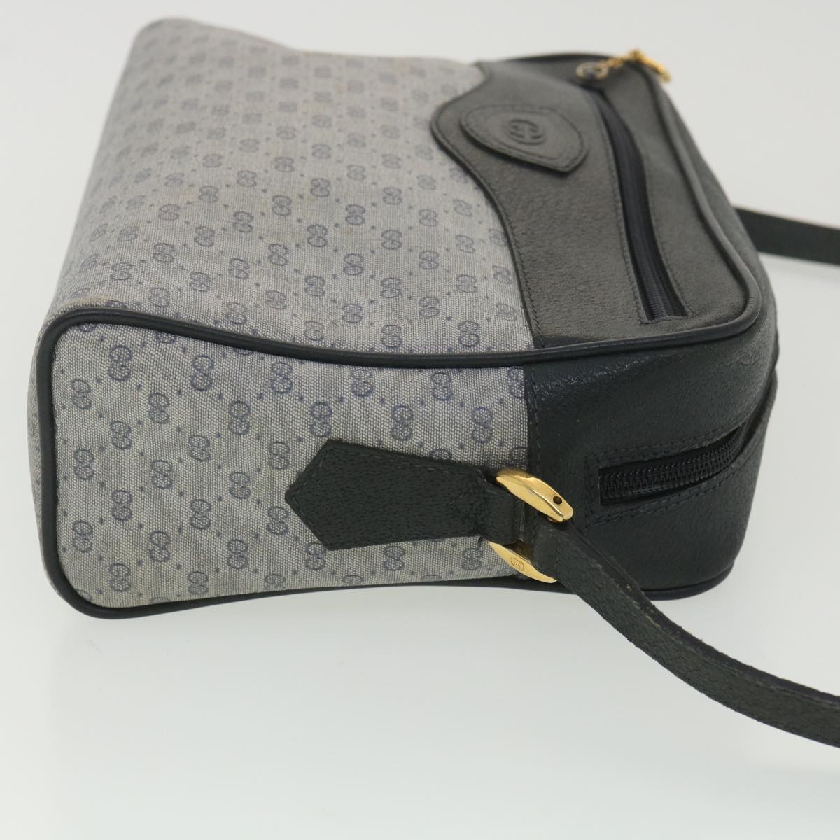 GUCCI Micro GG Canvas Shoulder Bag Navy Gray 001.56.0852 36585