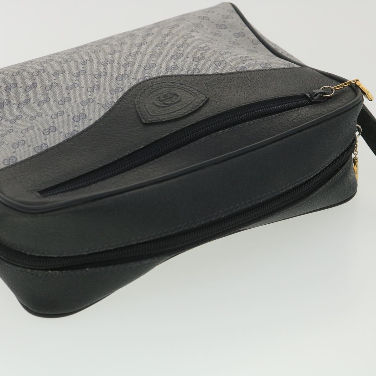 GUCCI Micro GG Canvas Shoulder Bag Navy Gray 001.56.0852 36585