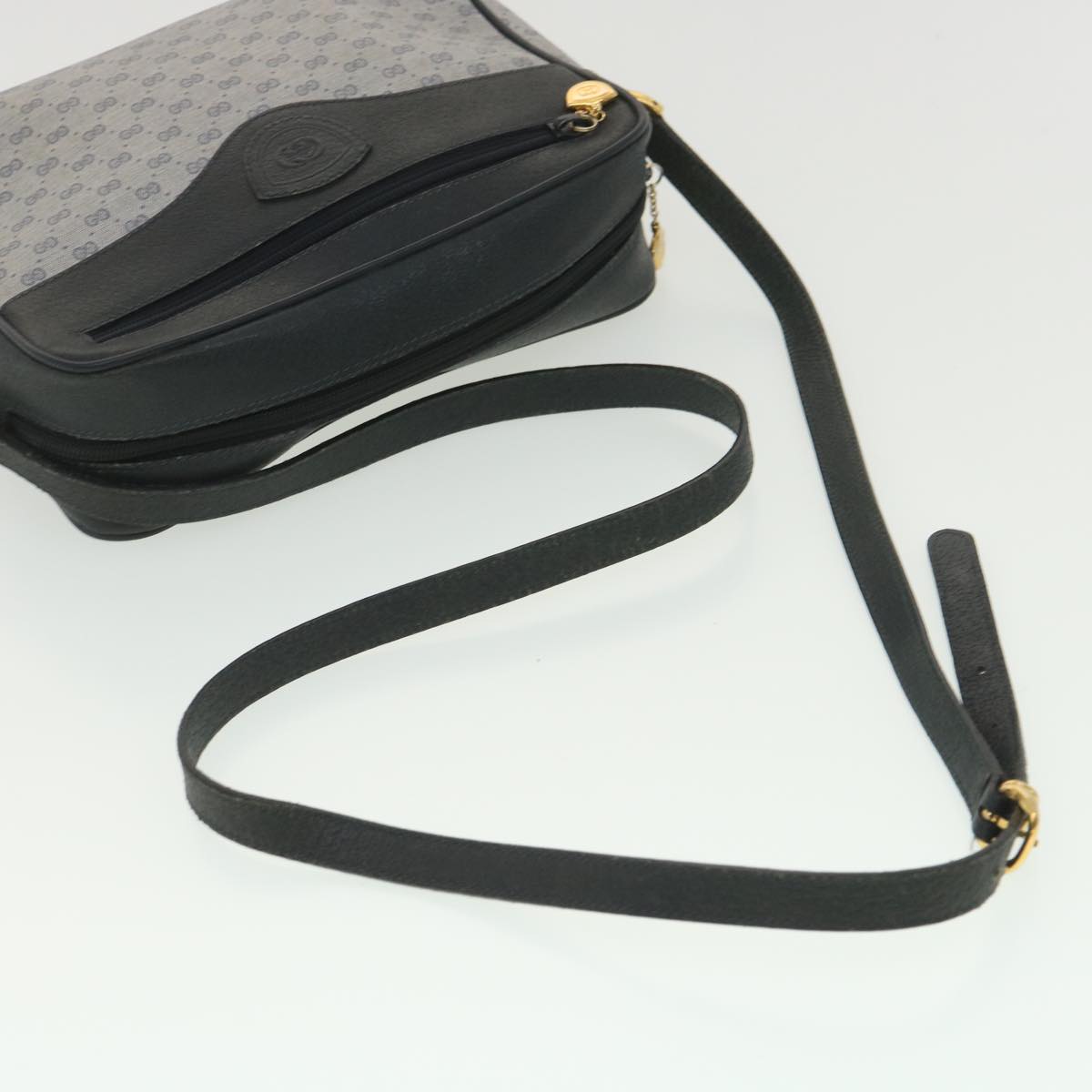 GUCCI Micro GG Canvas Shoulder Bag Navy Gray 001.56.0852 36585