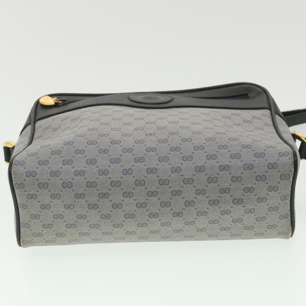 GUCCI Micro GG Canvas Shoulder Bag Navy Gray 001.56.0852 36585