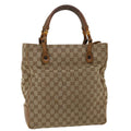 GUCCI GG Canvas Bamboo Hand Bag Beige 112530 36619