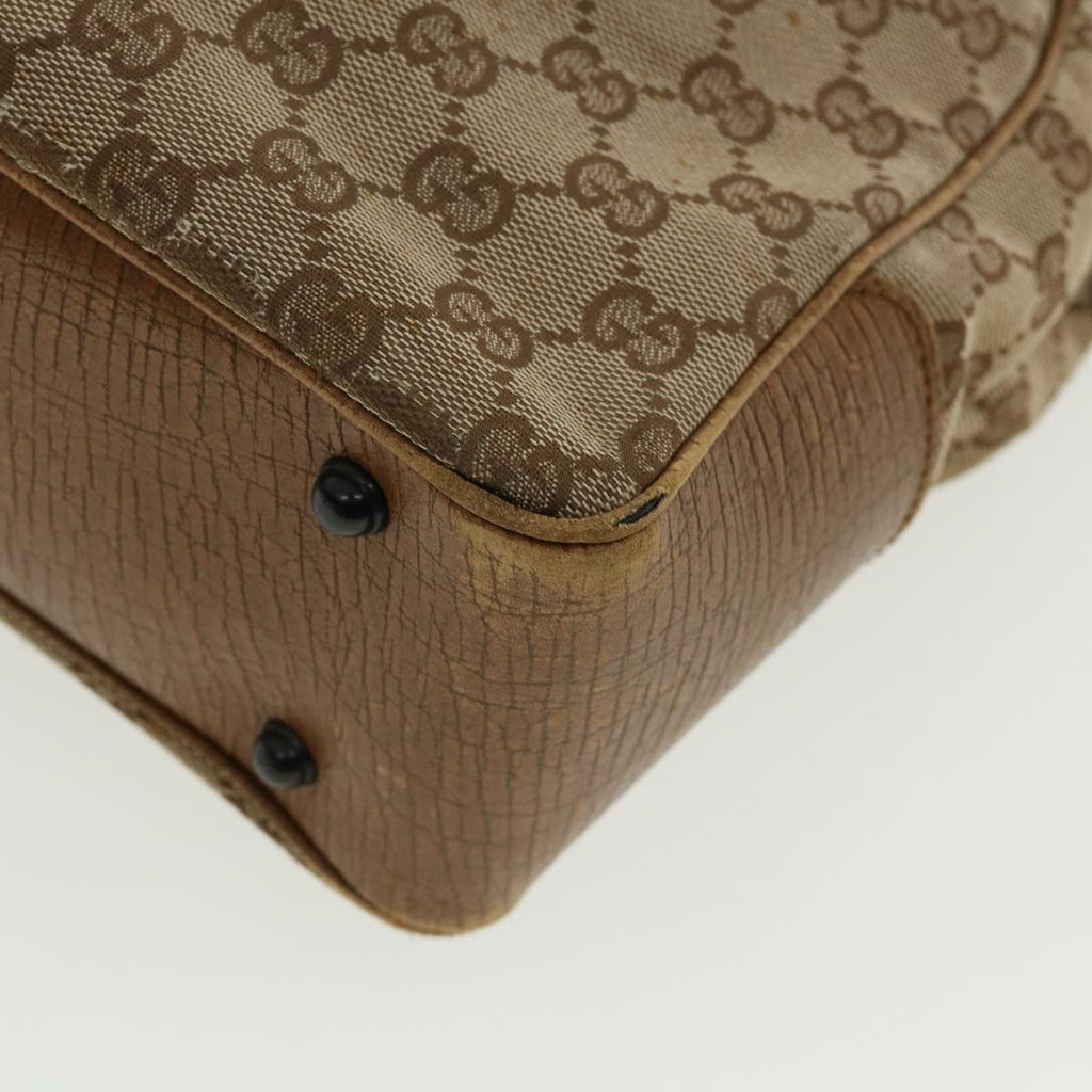 GUCCI GG Canvas Bamboo Hand Bag Beige 112530 36619