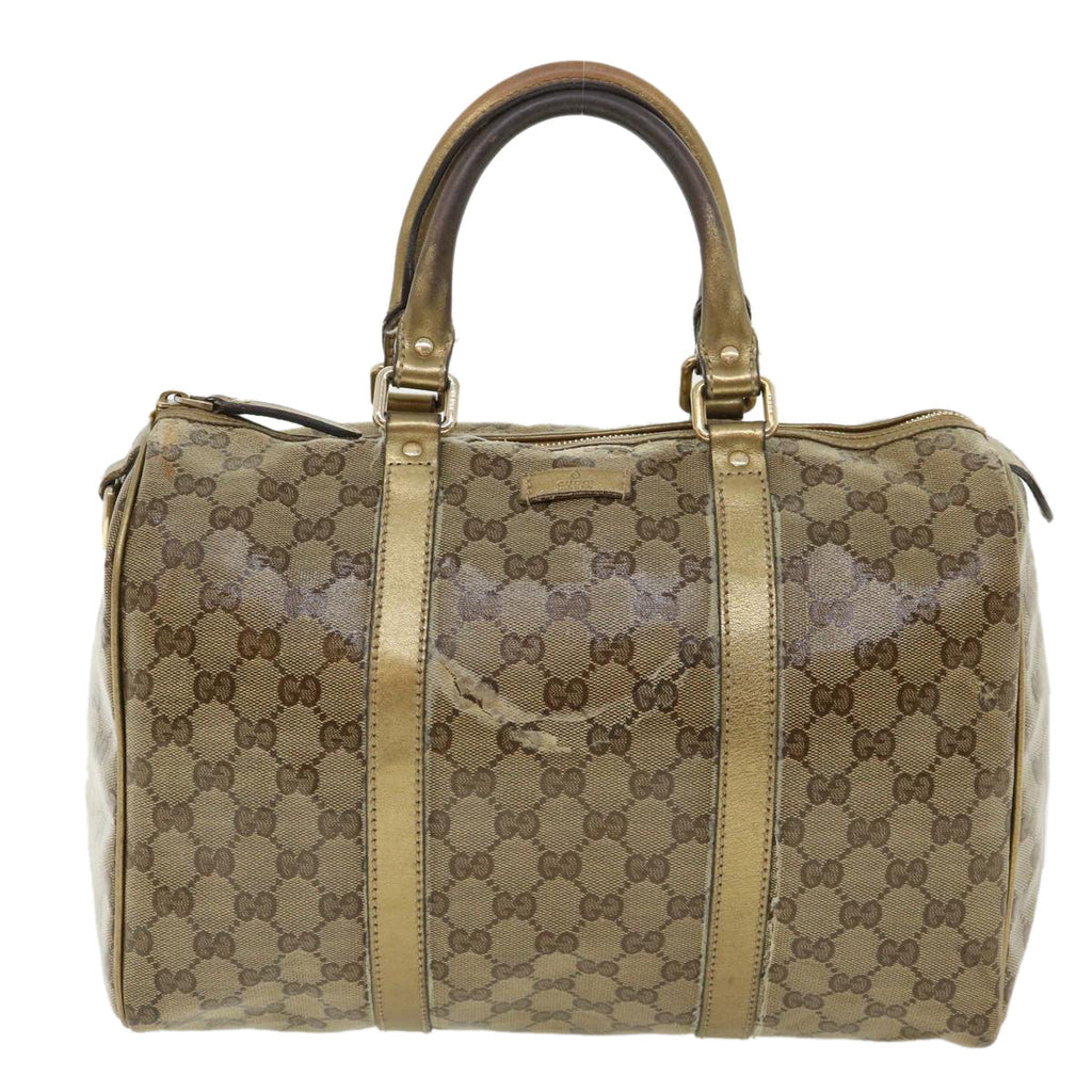 GUCCI GG crystal Boston Bag Coated Canvas Beige Gold 193603 36636