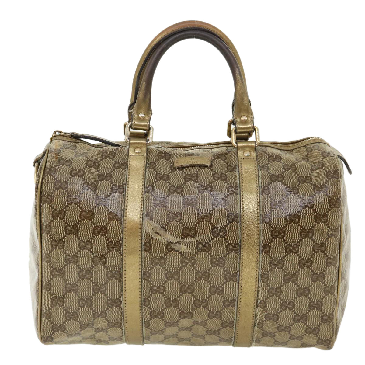 GUCCI GG crystal Boston Bag Coated Canvas Beige Gold 193603 36636