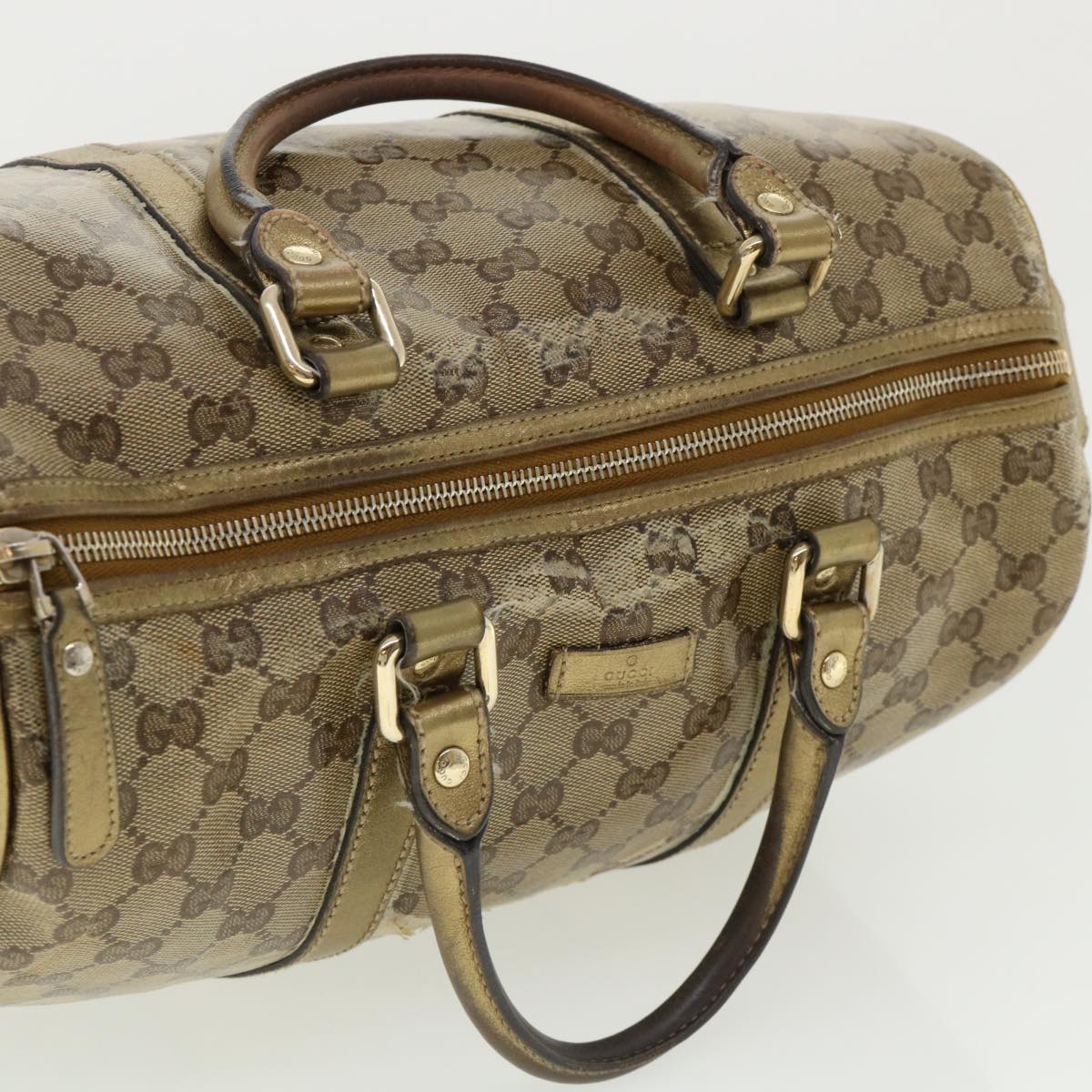 GUCCI GG crystal Boston Bag Coated Canvas Beige Gold 193603 36636