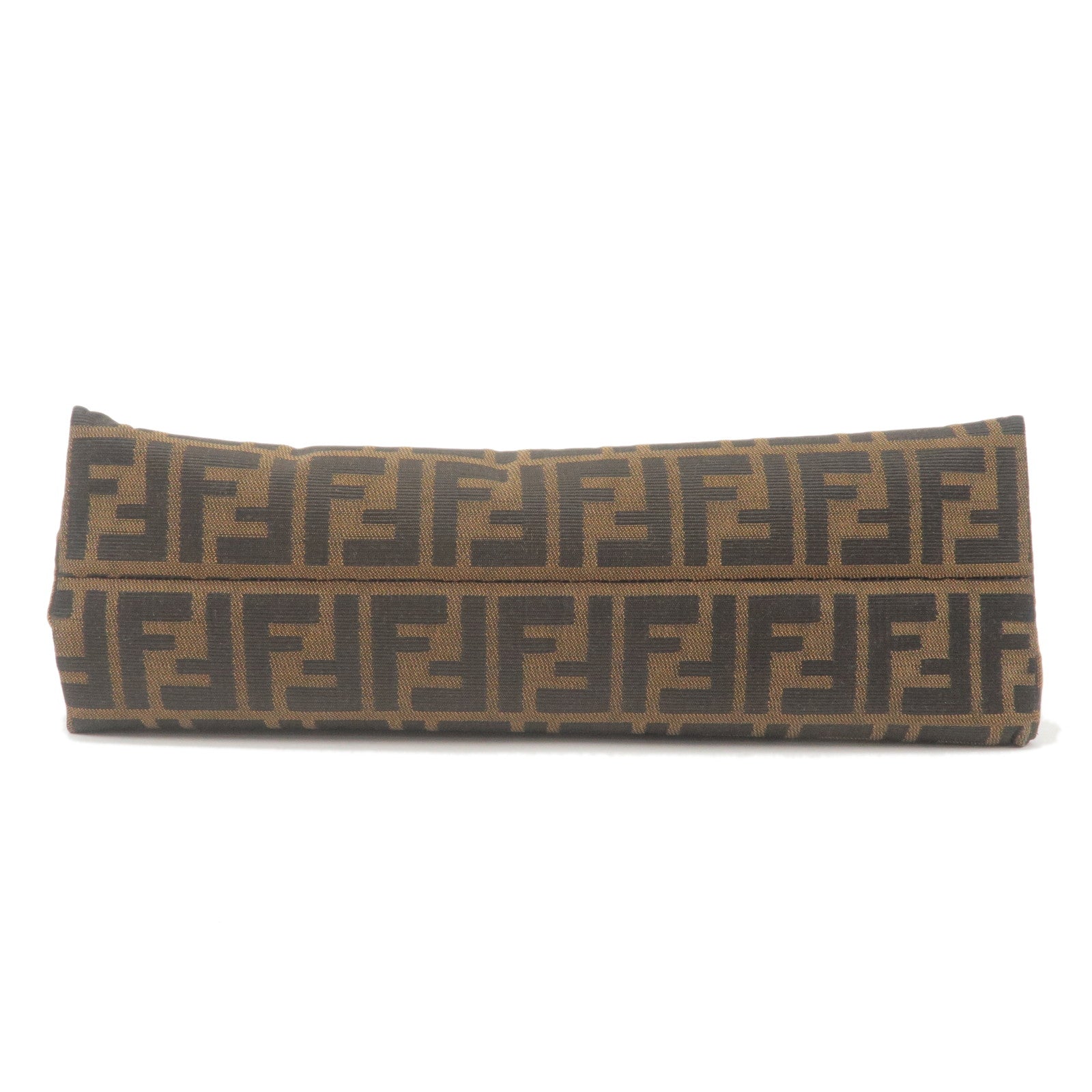 FENDI Zucca Canvas Leather Shoulder Bag Brown Black 16115