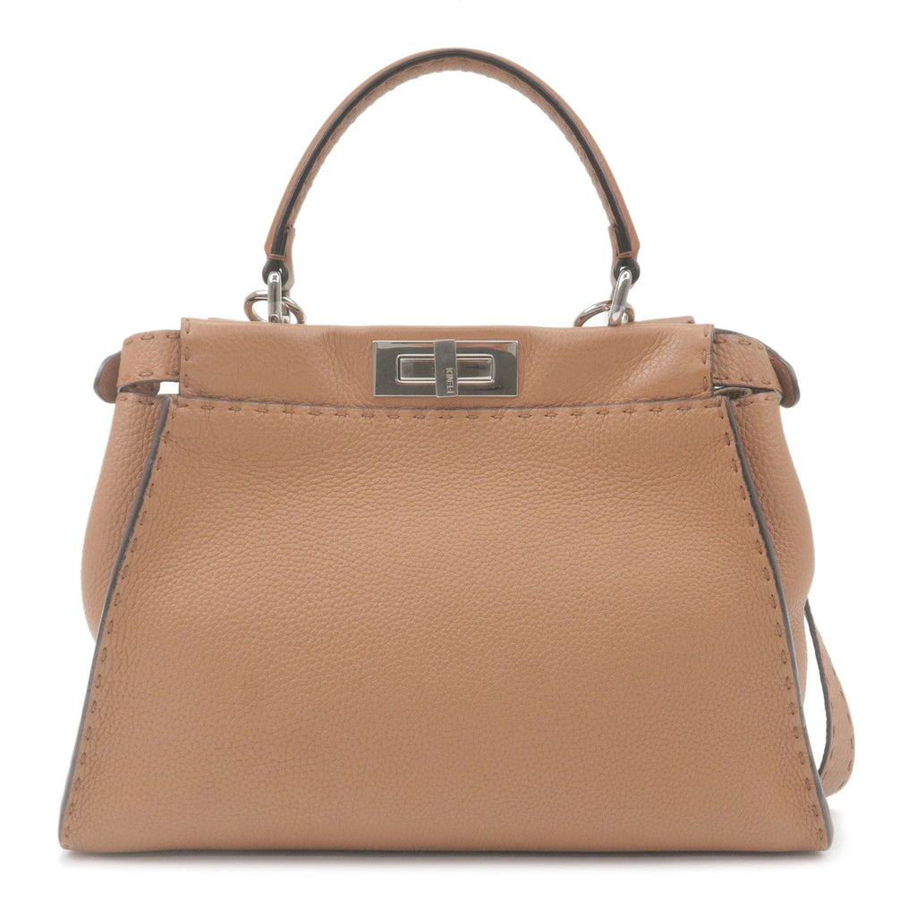 FENDI Selleria Peekaboo Regular Leather 2Way Shoulder Bag 8BN290
