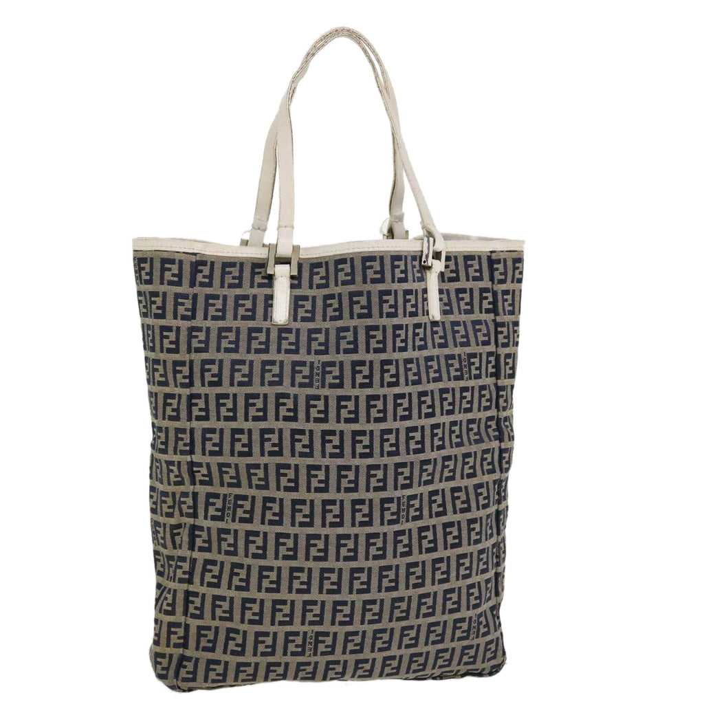 FENDI Zucchino Canvas Hand Bag Navy 2384-8BH006-028 36667