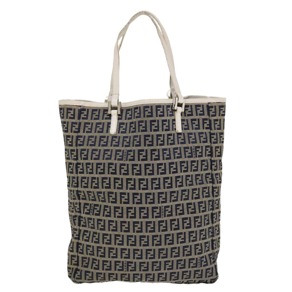 FENDI Zucchino Canvas Hand Bag Navy 2384-8BH006-028 36667