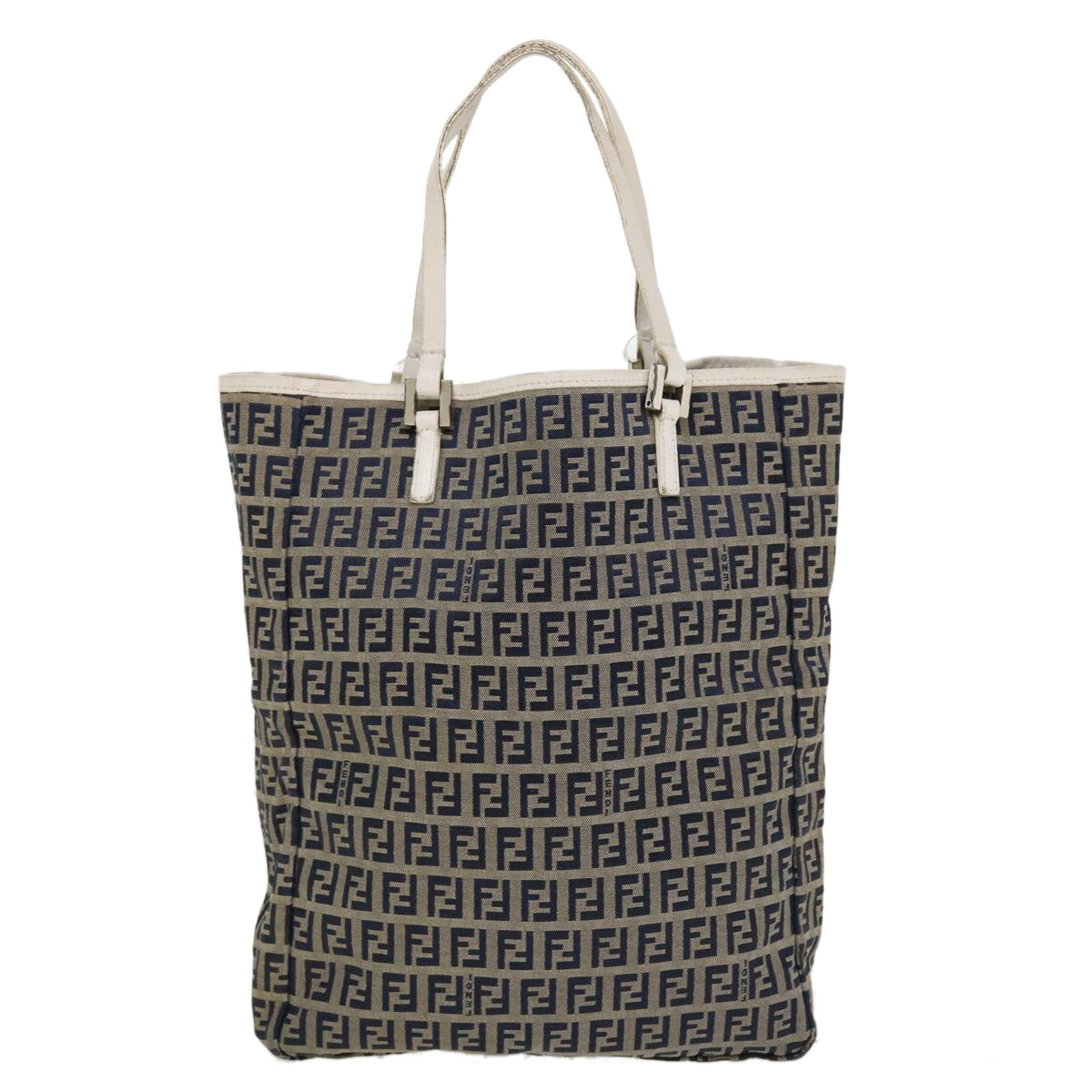 FENDI Zucchino Canvas Hand Bag Navy 2384-8BH006-028 36667