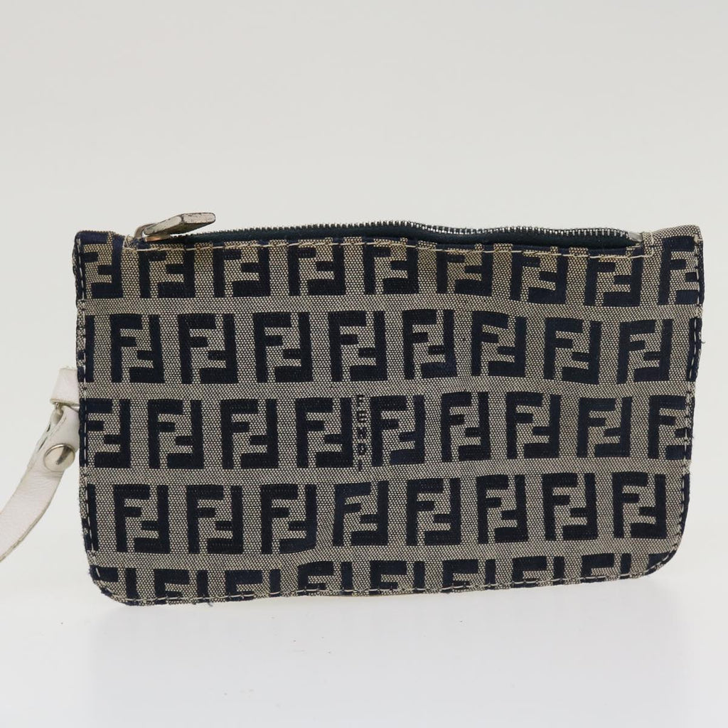 FENDI Zucchino Canvas Hand Bag Navy 2384-8BH006-028 36667