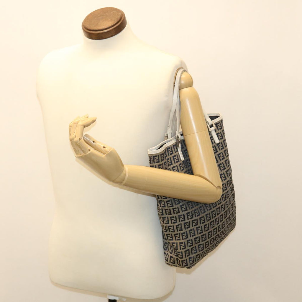 FENDI Zucchino Canvas Hand Bag Navy 2384-8BH006-028 36667