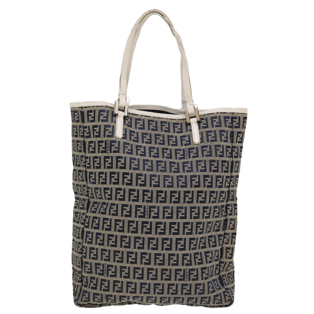 FENDI Zucchino Canvas Hand Bag Navy 2384-8BH006-028 36667