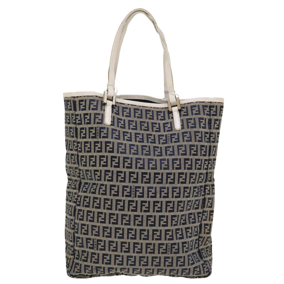 FENDI Zucchino Canvas Hand Bag Navy 2384-8BH006-028 36667