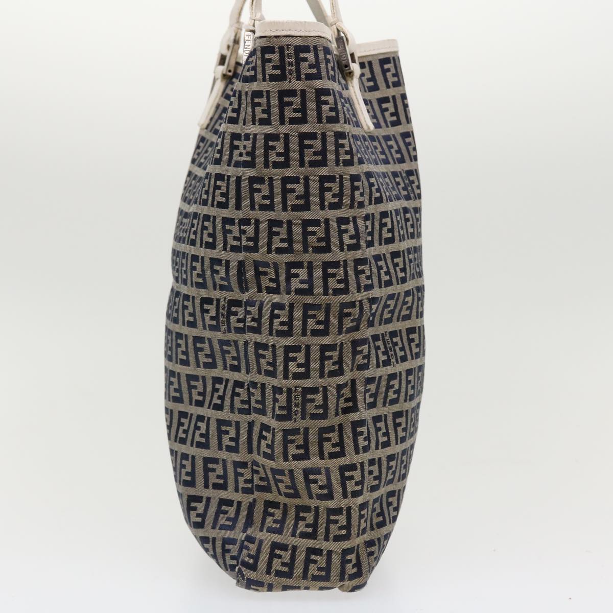 FENDI Zucchino Canvas Hand Bag Navy 2384-8BH006-028 36667