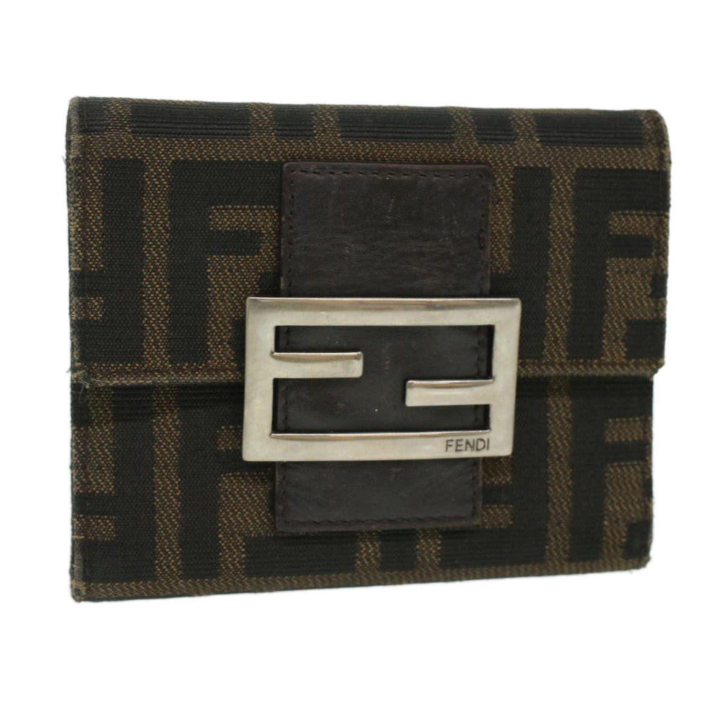 FENDI Zucca Canvas Wallet Black Brown 2401-8M0023-029 36688