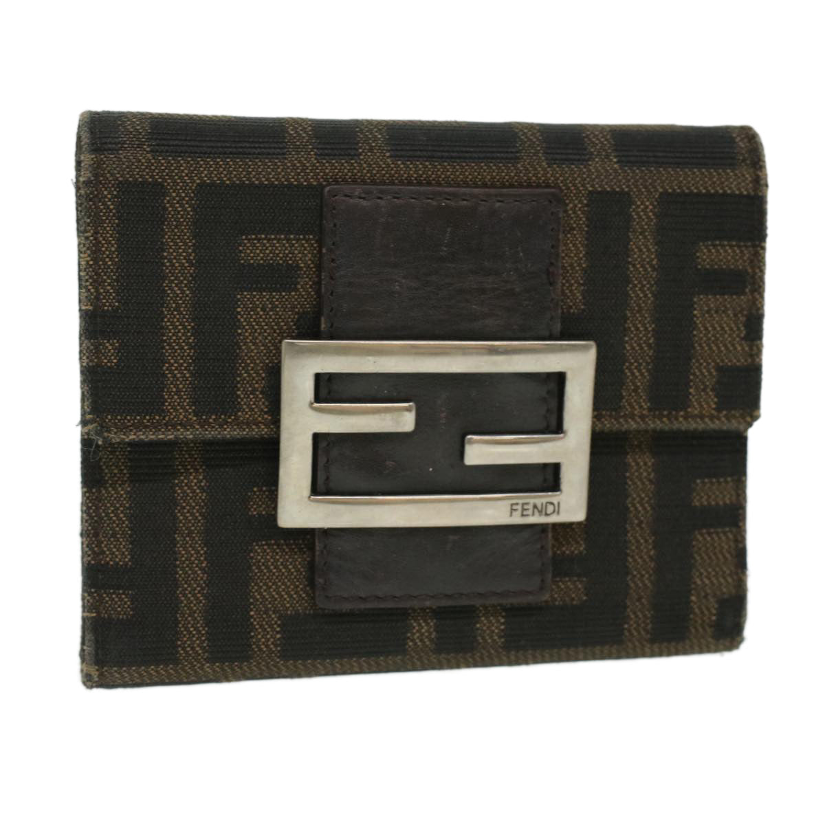 FENDI Zucca Canvas Wallet Black Brown 2401-8M0023-029 36688