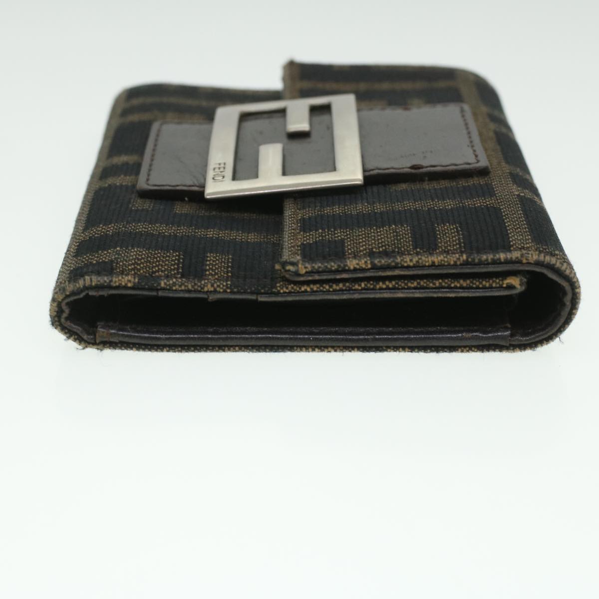 FENDI Zucca Canvas Wallet Black Brown 2401-8M0023-029 36688