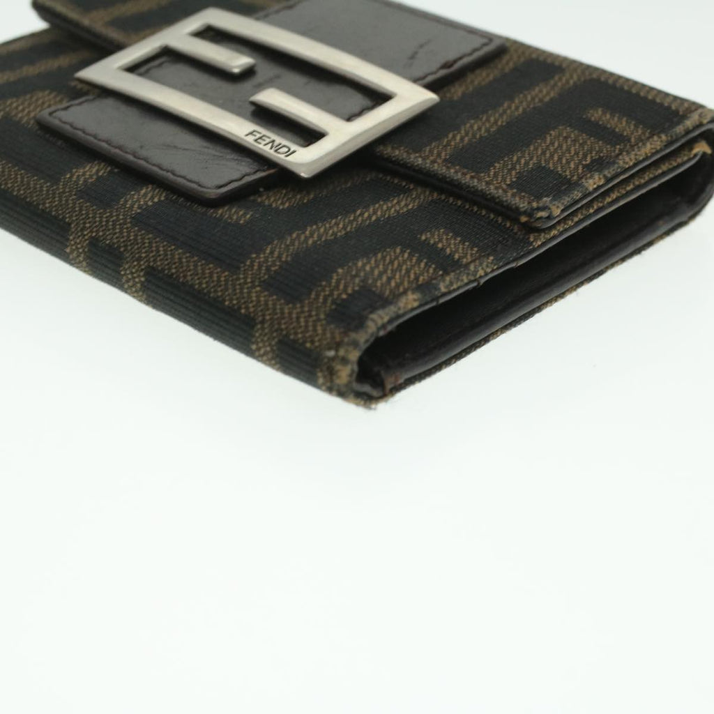 FENDI Zucca Canvas Wallet Black Brown 2401-8M0023-029 36688
