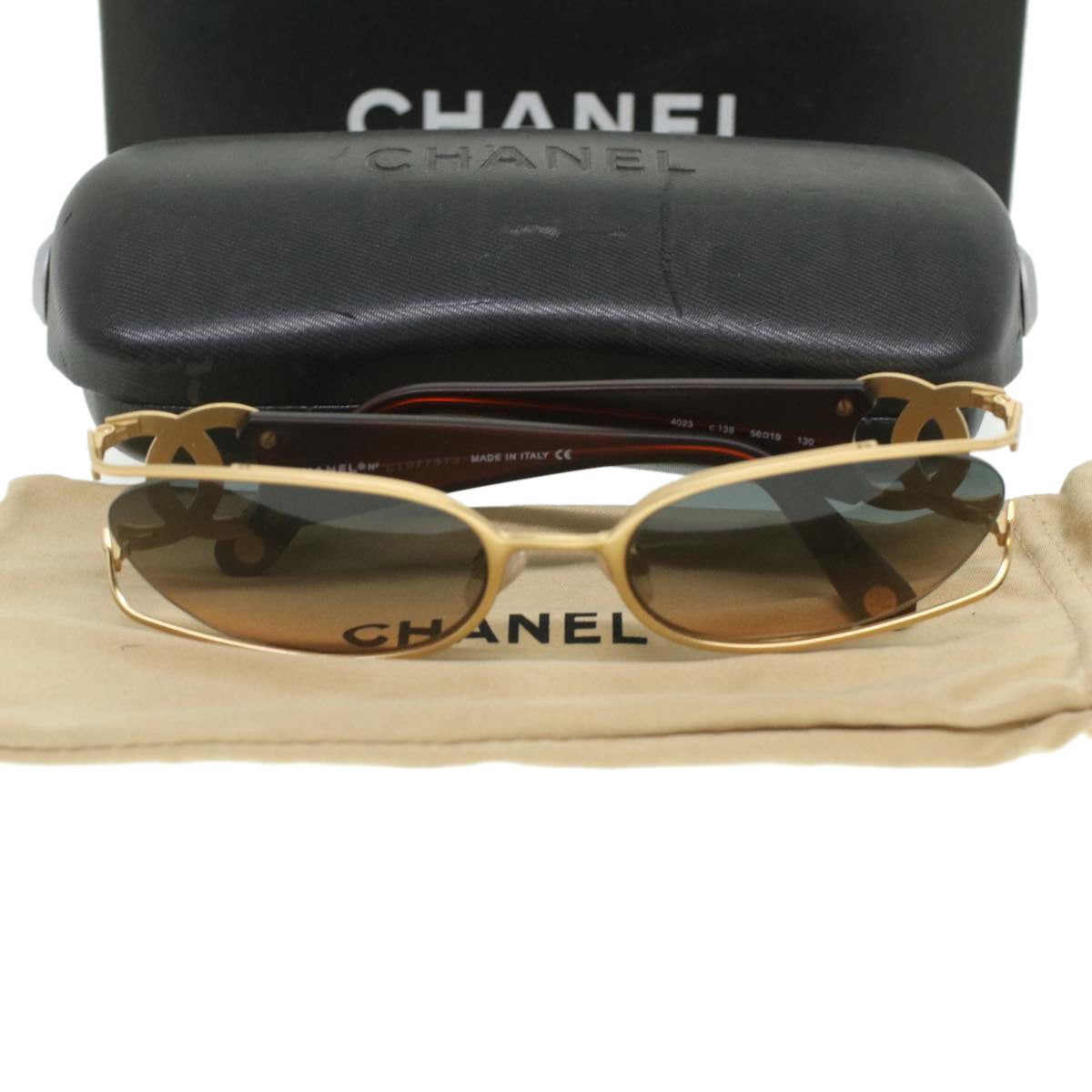 GUCCI Sunglasses Platstick Gold Brown 36713