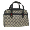 GUCCI Sherry Line GG Canvas Hand Bag PVC Leather Navy Red 36723