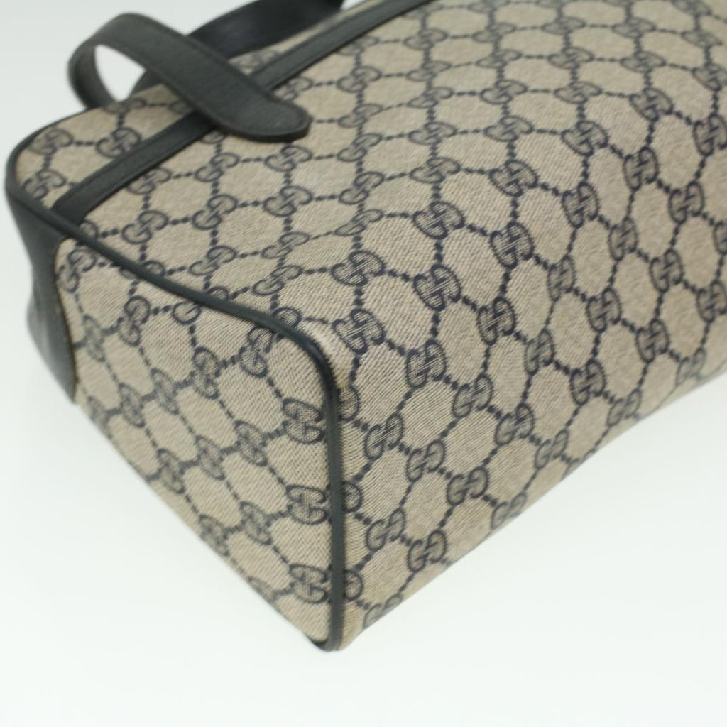 GUCCI Sherry Line GG Canvas Hand Bag PVC Leather Navy Red 36723