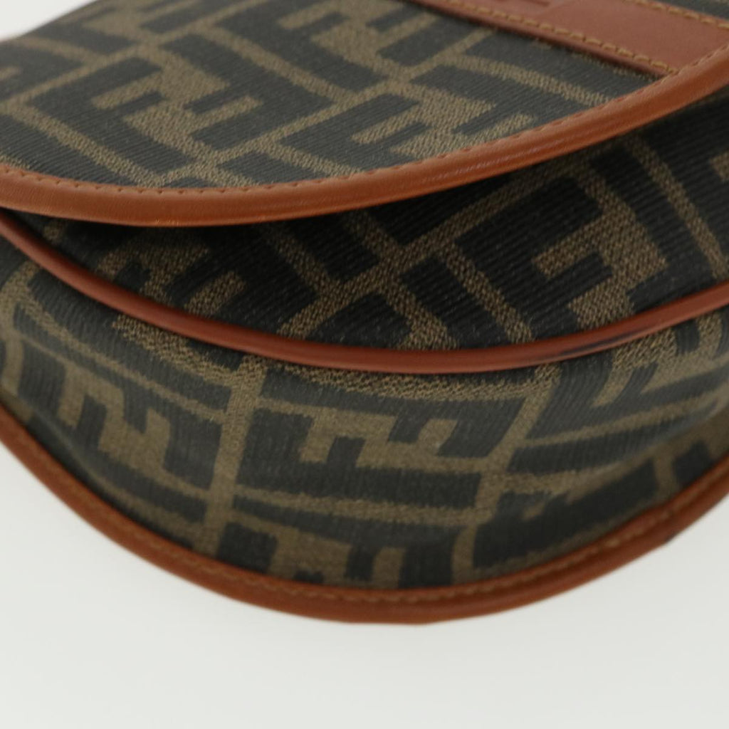 FENDI Zucca Canvas Shoulder Bag Beige Brown 36725