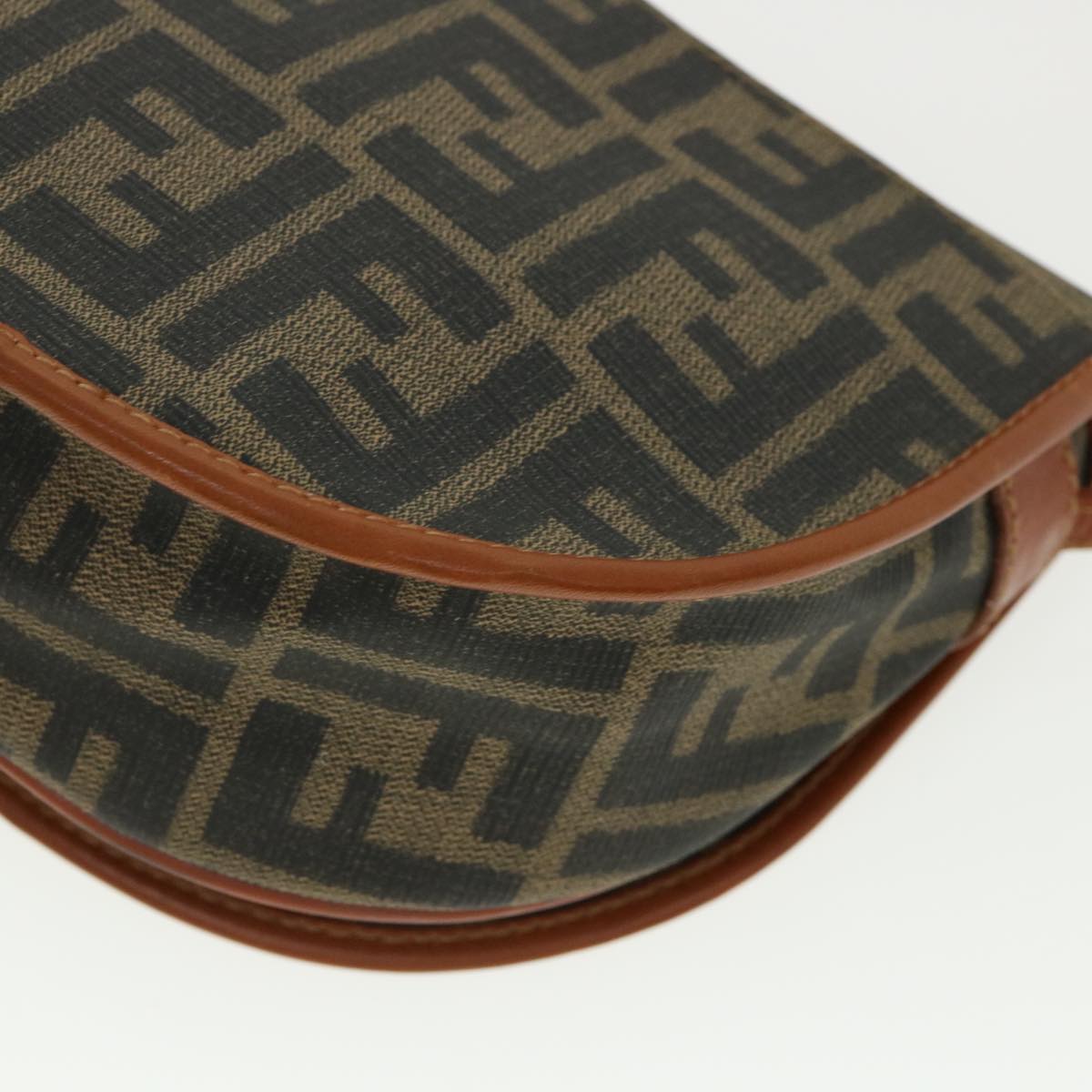 FENDI Zucca Canvas Shoulder Bag Beige Brown 36725