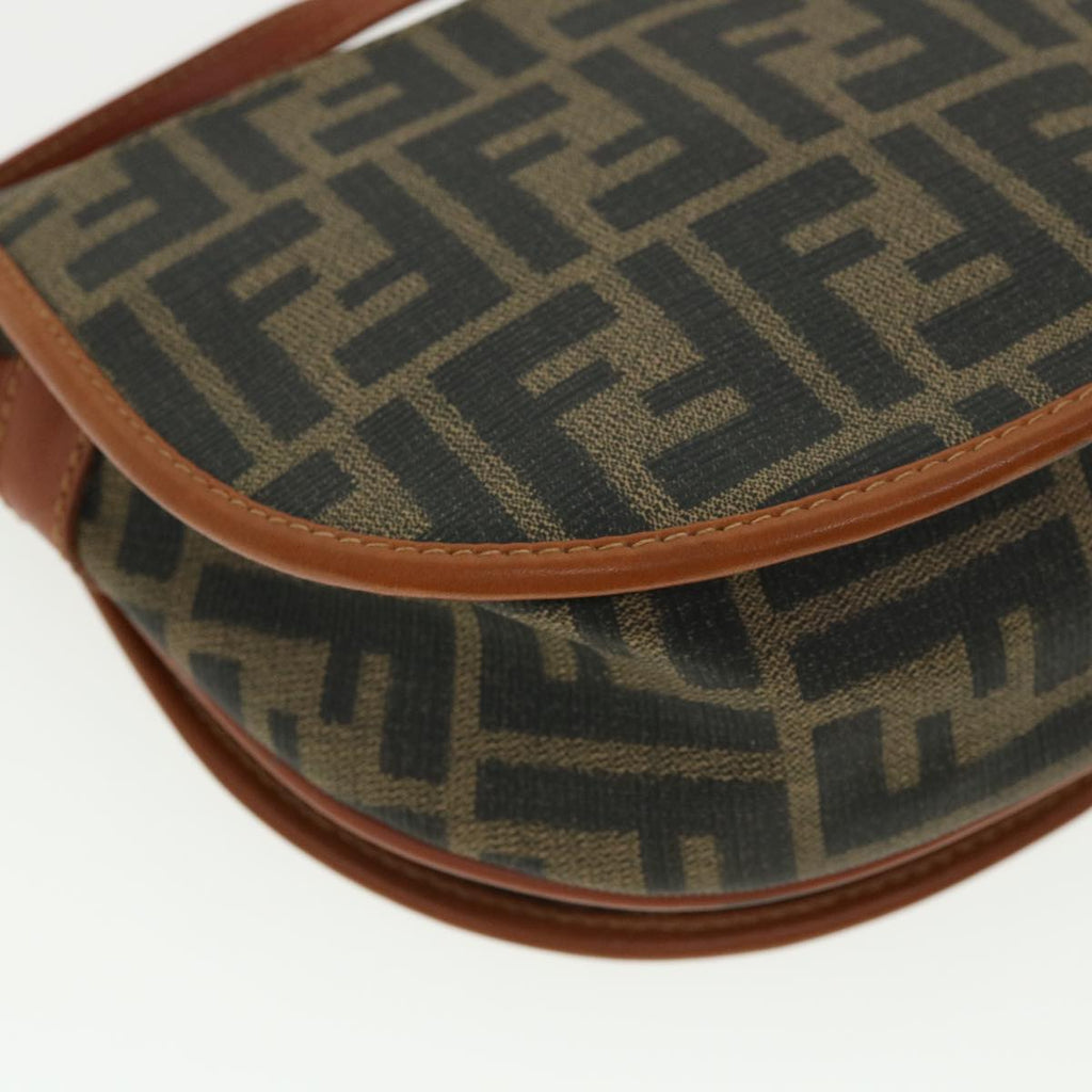 FENDI Zucca Canvas Shoulder Bag Beige Brown 36725