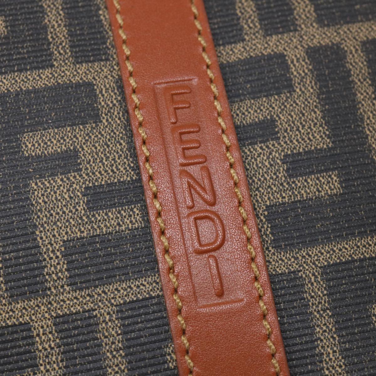 FENDI Zucca Canvas Shoulder Bag Beige Brown 36725