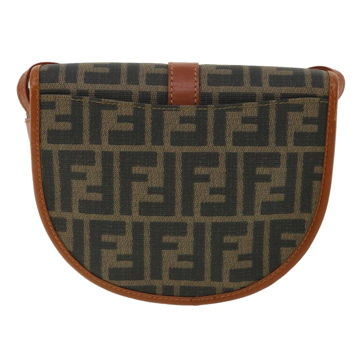 FENDI Zucca Canvas Shoulder Bag Beige Brown 36725