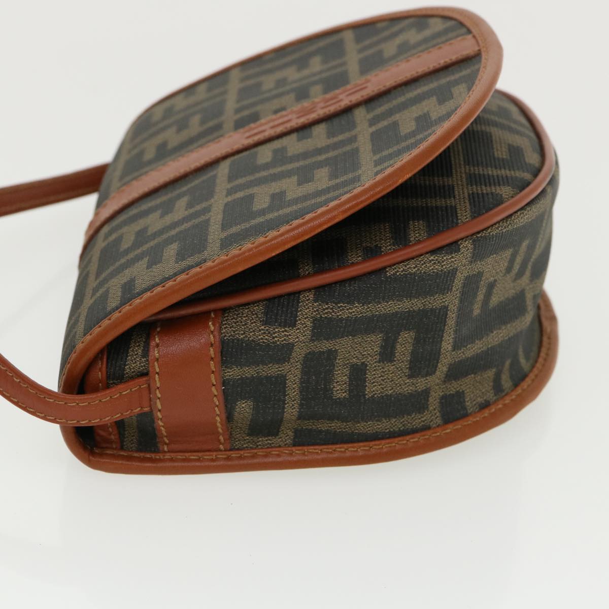 FENDI Zucca Canvas Shoulder Bag Beige Brown 36725