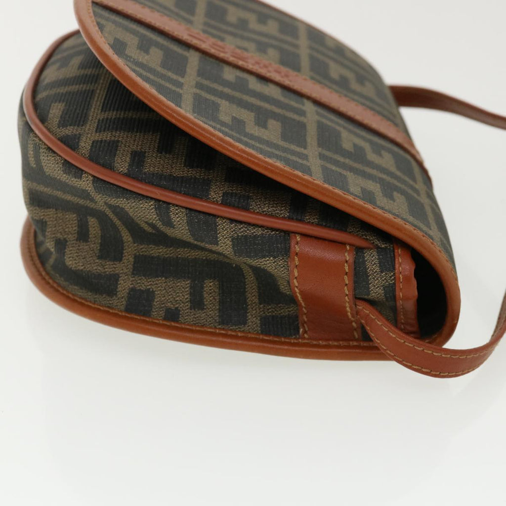 FENDI Zucca Canvas Shoulder Bag Beige Brown 36725