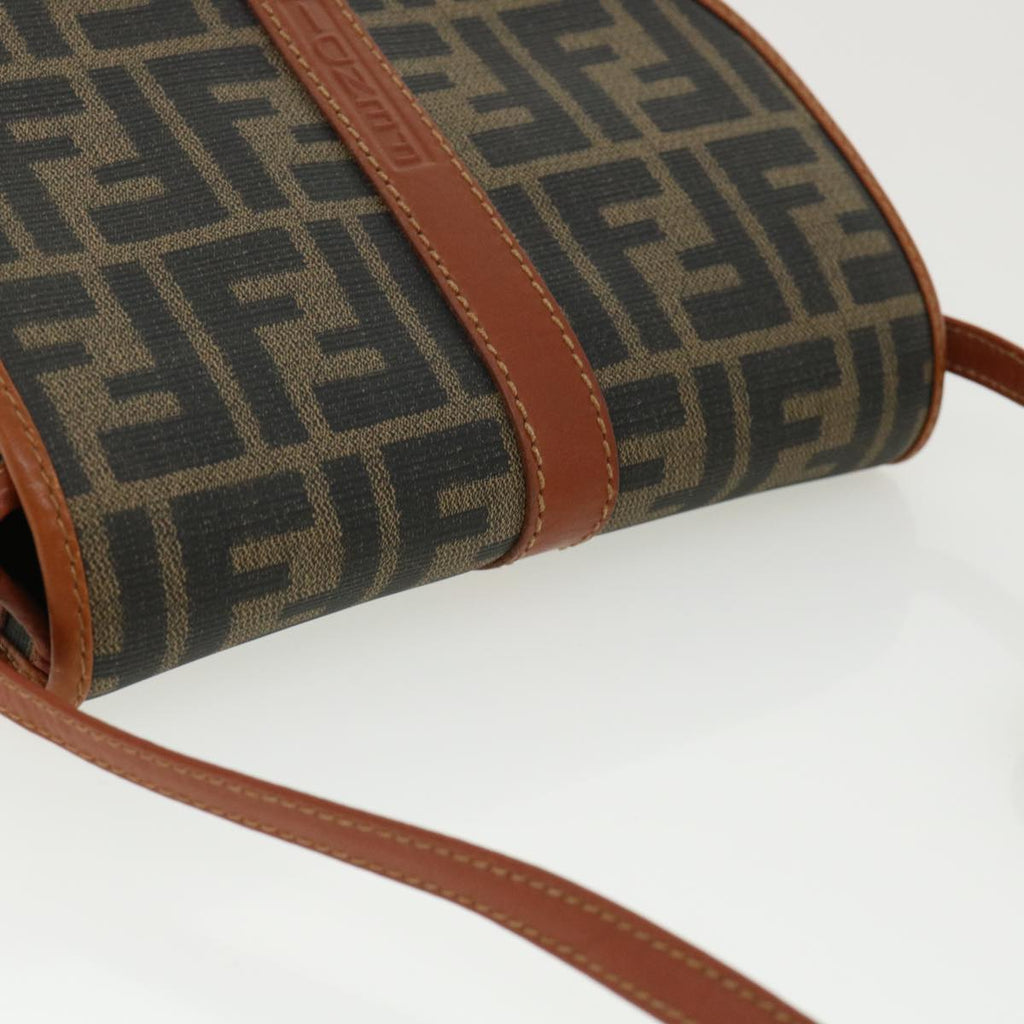 FENDI Zucca Canvas Shoulder Bag Beige Brown 36725