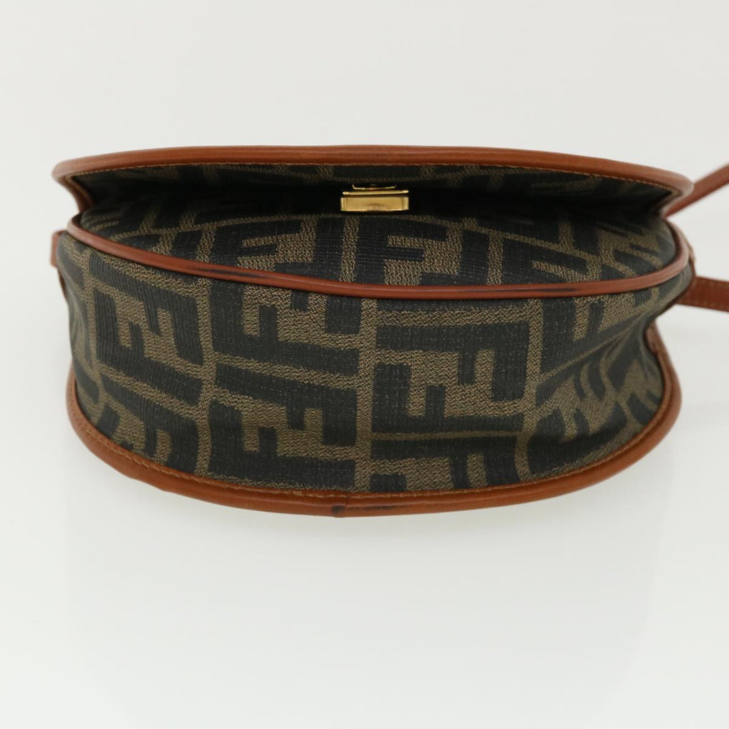 FENDI Zucca Canvas Shoulder Bag Beige Brown 36725