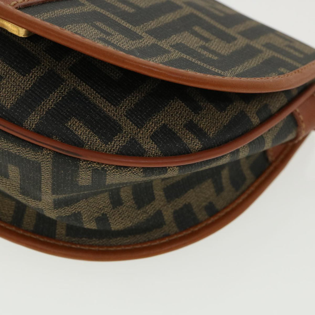 FENDI Zucca Canvas Shoulder Bag Beige Brown 36725