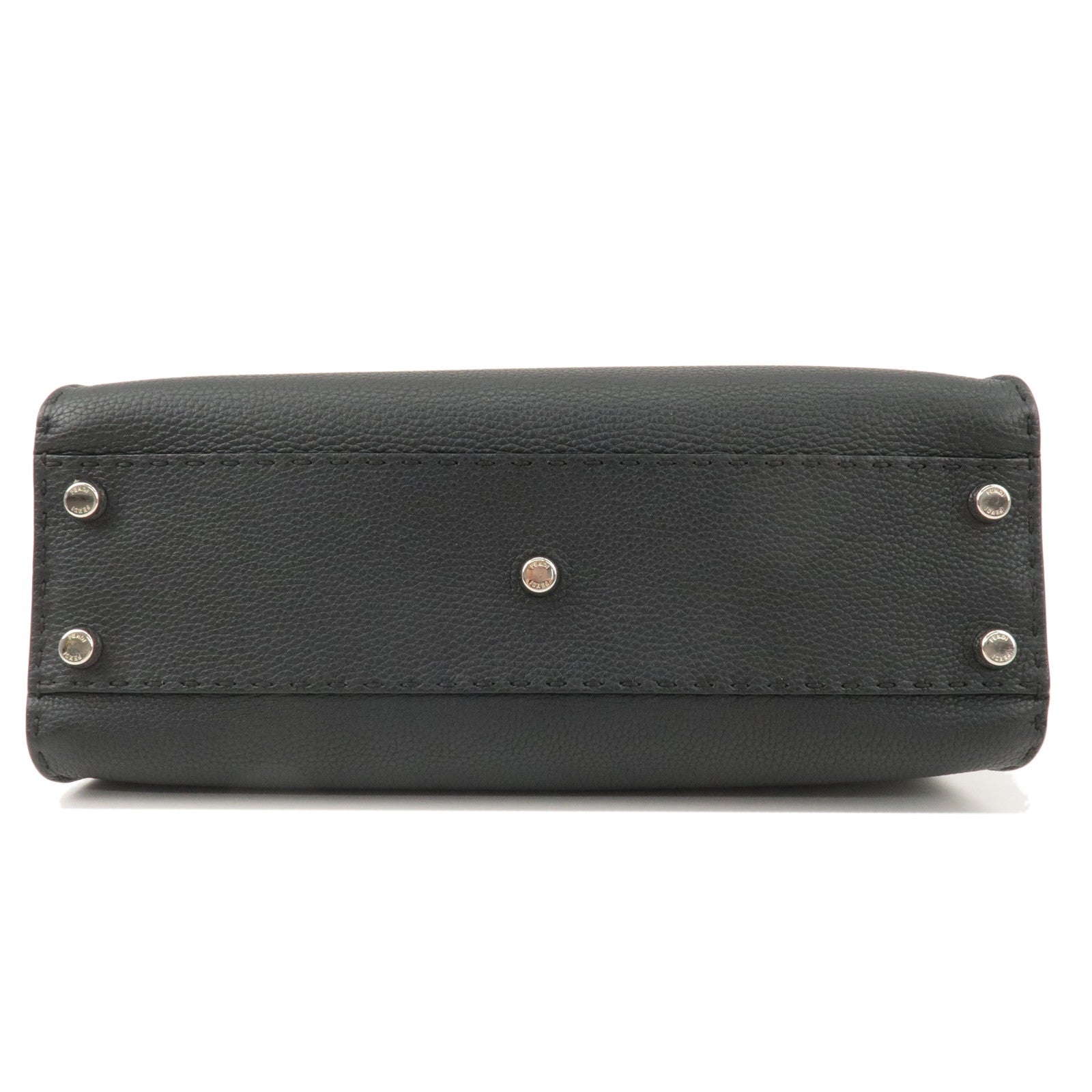 FENDI Selleria Leather Peekaboo Regular 2WAY Bag Black 8BN290