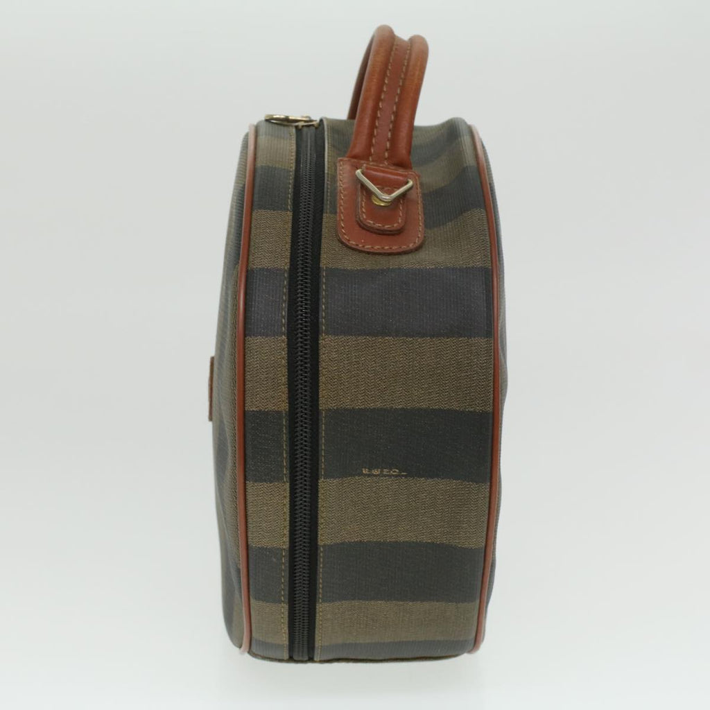 FENDI Pecan Canvas Hand Bag 2way Brown Khaki Auth 36762