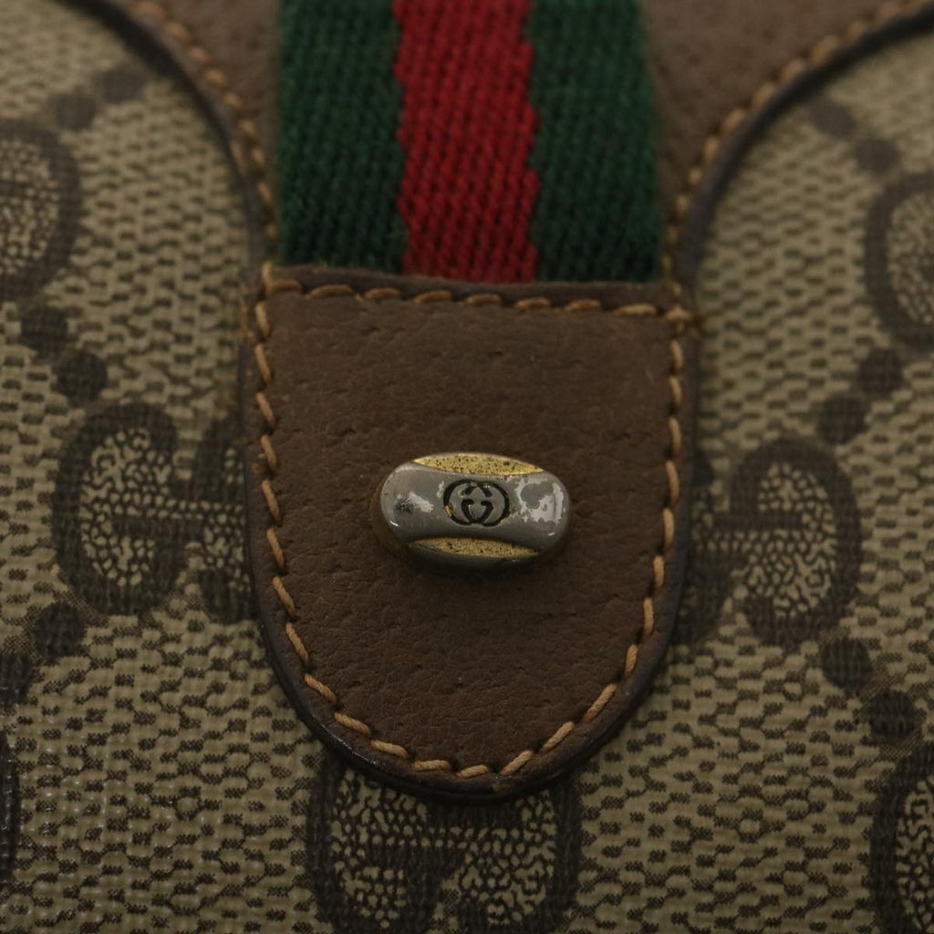 GUCCI GG Canvas Web Sherry Line Shoulder Bag Beige Red 89.02.012 36784