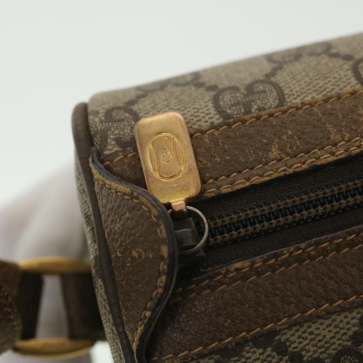 GUCCI GG Canvas Web Sherry Line Shoulder Bag Beige Red 89.02.012 36784