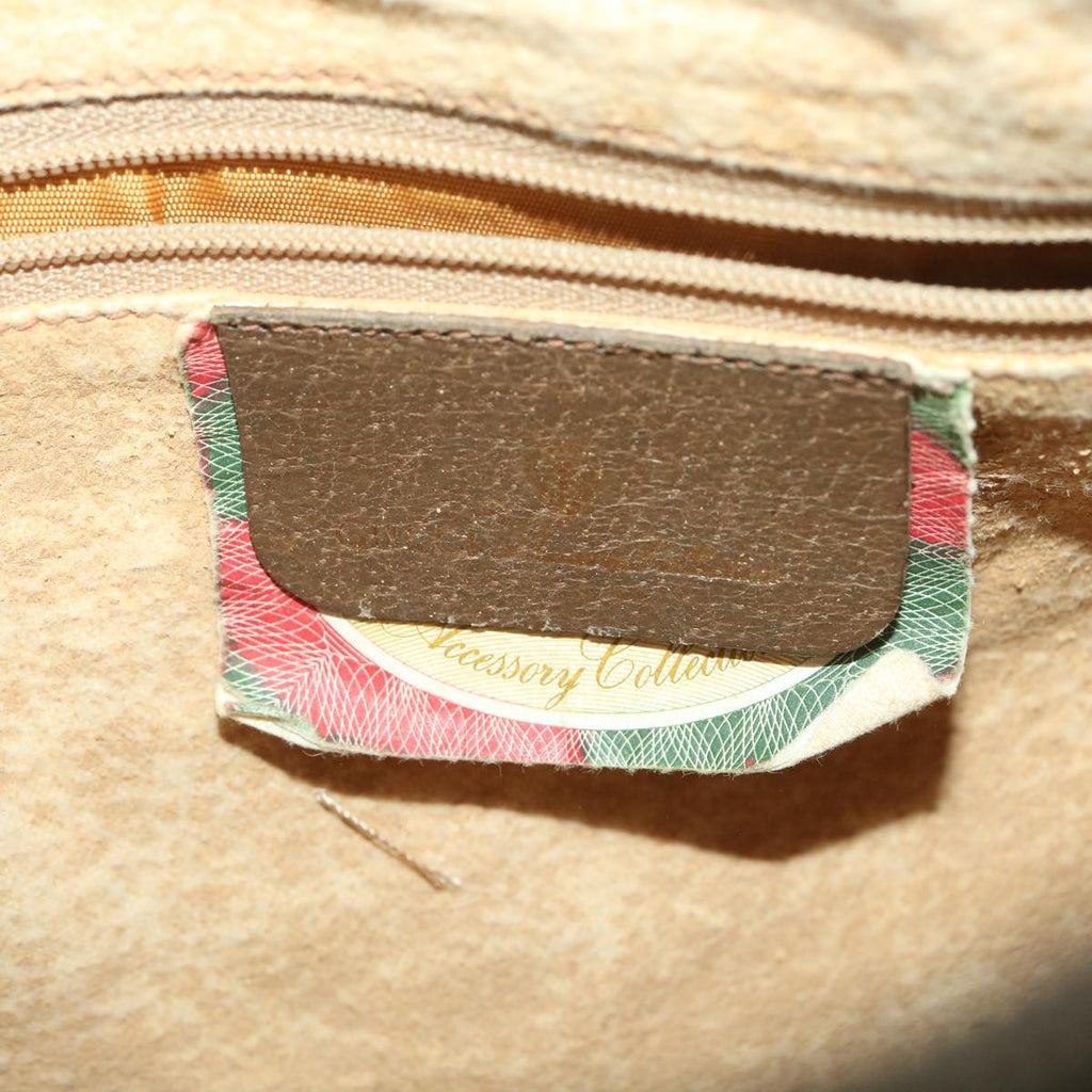 GUCCI GG Canvas Web Sherry Line Shoulder Bag Beige Red 89.02.012 36784